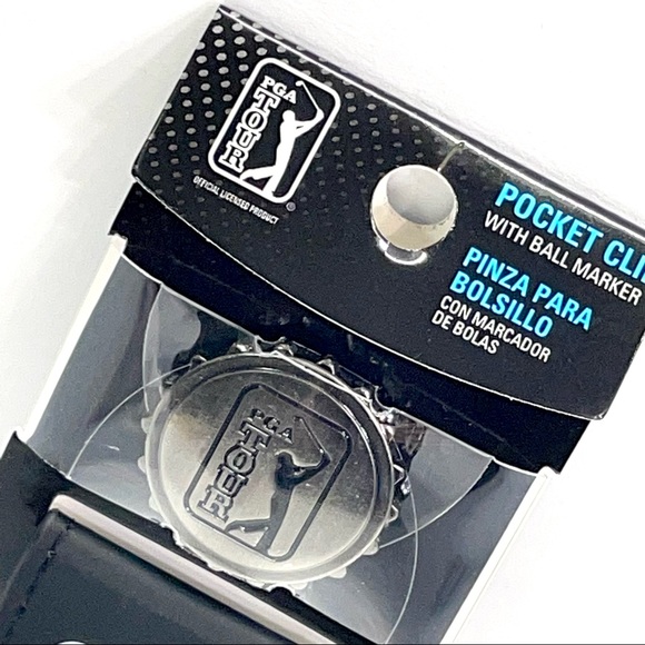 PGA Tour Golf Metallic Pocket Clip Unisex With Ball Marker Caviar Black New - Picture 15 of 16